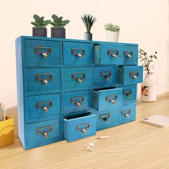 16-Drawer Vintage Apothecary Cabinet for Stylish Storage Solutions