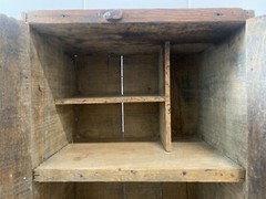 🔥 Antique Old 19th c. American Folk Art Rustic Country Primitive Spice Cabinet