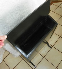 Black Lacquer Handpainted Sewing Cabinet Stand (DR27)
