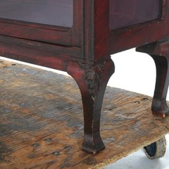 Antique Mahogany Two-Door & Two-Drawer Mirrored China Cabinet C1910
