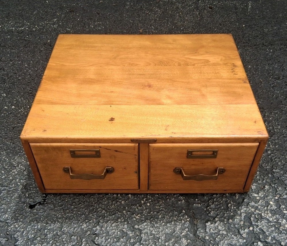 2 Drawer Library Card Catalog Index File Cabinet Remington-Industrial Office