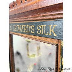 antique Leonards silk spool cabinet victorian walnut revolving country store