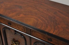 Antique Napoleon III Burl Walnut 2 Door Wardrobe Cabinet with Bronze Plaques