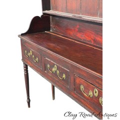 Antique welsh dresser cabinet cupboard walnut old finish 18th Hunt Board George