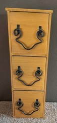 Primitive Tall 3 Drawer Apothecary/Spice/Jewelry/Misc Cabinet Cottagecore Nice