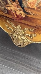 Gilt & Vernis Martin – Marble Top Bombay French Design Commode 41” X 27” X 17”