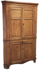 Corner CABINET Cupboard, Ohio, attr Shaker Union Village, Walnut, early1800 80″t
