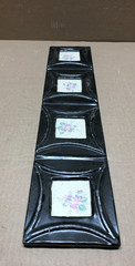 VTG 5×23 Multi Quad 3″ Photo Tin Ceiling Metal Picture Black Frame Old 1233-26B