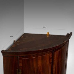 Antique Corner Cabinet, English, Bow Front, Wall Cupboard, Georgian, Circa 1780