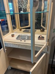 Vintage Henredon Ivory Lacquered Display Cabinets, Set of 2