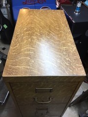 Rare Antique Macey Tiger Oak Metal Four Drawers File Cabinet Metal Body !
