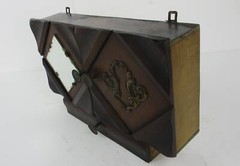 large Apothecary Bathroom Medicine Kitchen Cabinet Wood Art deco Cut Glass