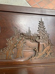 George Zee & Co. Carved Wood Cedar Chest Trunk Dresser Drawers Original Lock