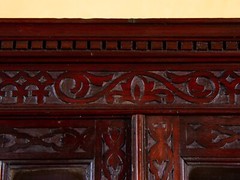 Antique English 19th Century Chinese Chippendale Mahogany Corner China Cabinet
