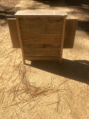 Antique Reclaimed Longleaf Heart Pine Wood Hutch Cabinet 30”L x 36”H x 10”W
