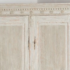 Large 19th Century Swedish Gray Gustavian Pine Corner Cabinet