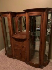 Antique English Barber Cabinet