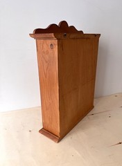 Vintage French wooden wall cabinet, 1950’s wall display case, mini glass chest