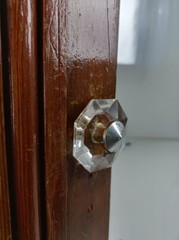 Large Medicine Kitchen Bathroom Cabinet Oak Glass Door handle Art Deco barn styl