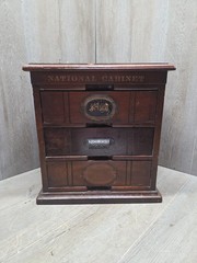 rare antique 1800’s hand made painted National Cabinet file letter cabinet box