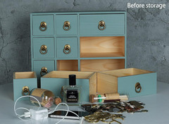 Solid Wood Vintage Apothecary Cabinet with 9 Drawers – Multi-Use Storage Organiz