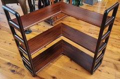 Mid-century Danish Rosewood Corner Cabinet w/Tambour Doors & Floating Shelf