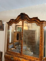 Early 19th Century Dutch Marquetry Bookcase Cabinet
