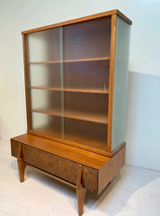 Brown Saltman Display Cabinet by John Keal Vintage Mid Century