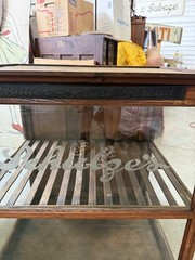 Antique Schulze’s Butter Krust Bread Oak Bakery Display Case Store Countertop