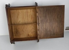 Medicine Cabinet Apothecary Kitchen Bathroom wood Oval Beveled glass mirror Gorg