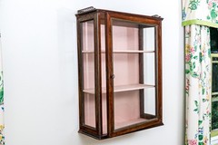 Small Antique Mahogany Wall-Hanging Vitrine Display Cabinet
