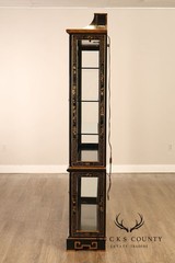 Chinoiserie Hand Painted Lighted China Display Cabinet