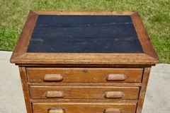 Antique Apothecary Cabinet Slot Machine Stand Wood Drawer Tiger Oak counter VTG