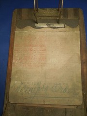 Antique Rare Service File Cabinet Drawer W/ Note Board Last Entry Made in 1898