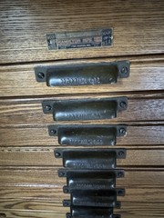 Hamilton 24 Drawer Typeset Printer’s Cabinet, Antique, Oak, with Type