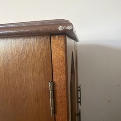 Vintage Large Wood And Glass Door Jewelry Cabinet