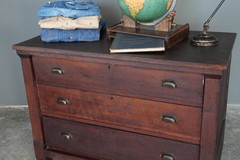 Antique Apothecary Cabinet Kitchen Island Vintage File Drawer Wood Counter