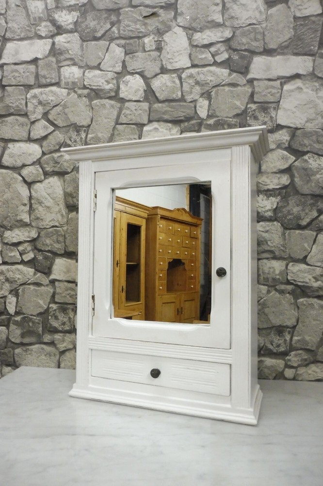 Antique Wooden French Bathroom Cabinet Wall Cabinet Shabby Chic White
