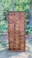 Rare Antique Oak Post Office 33 Door File Cabinet Apothecary Card Catalog Sorter