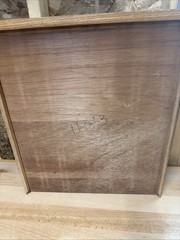 Vintage Farmhouse Louvered Wood Cabinet Rustic