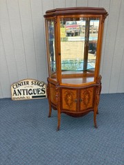 67807 Elegant Inlaid Curio Cabinet with Glass Display Shelves Super QUALITY