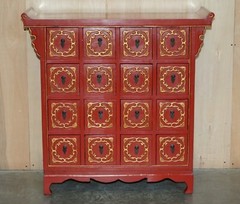 RARE ORIENTAL CHINESE EXPORT VINTAGE CABINET LOTS OF DRAWERS FOR FINE TEAS