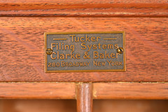 Antique Arts & Crafts Oak 42-Drawer Card File Cabinet, Circa 1900