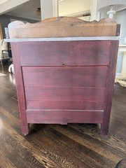 19th century Antique Oak Wood Wash stand (cabinet) with Marble top
