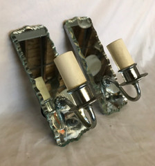 VTG Mid Century Medicine Cabinet Mirror Niche Pair Sconces Bathroom Set 1844-24B