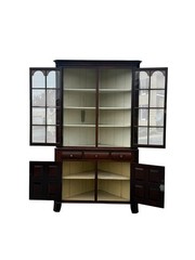 Antique Cherry 2 part corner cupboard cabinet original surface 1820 Pa 16 Light