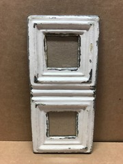 VTG 5×11 Multi Double White 3″ Photo Tin Ceiling Metal Picture Frame Old 644-26B
