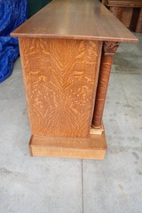 Antique Quarter Sawn Tiger Oak Back Bar and Front Bar