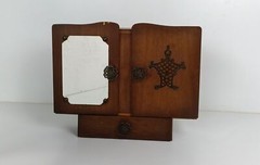 Antique Art Deco Cabinet Mirror Kitchen Medicine Apothecary Bathroom wall hangi