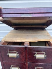 Antique File Cabinet stackable Brass knobs 4 Pieces By Winter Records Co Kansas